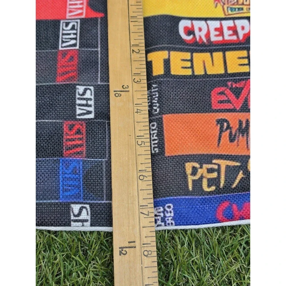 Retro Horror Movie VHS Square Pillow Cover 17.5